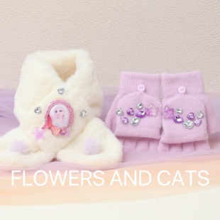 秋冬上新儿童帽子艾沙公主手套公主加绒加厚女童毛线帽护耳针织粉