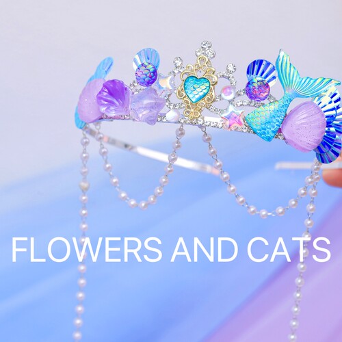 flowersandcats女童人鱼公主皇冠