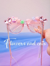 Солнцезащитные очки flowers and cats女童春夏粉色装扮礼物墨镜公主配饰眼镜饰品活动