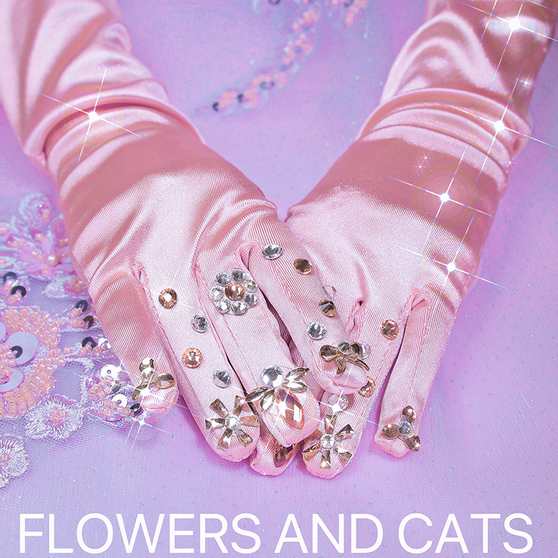 艾莎公主手套儿童表演饰品袖套粉