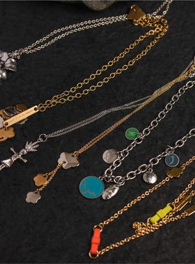 中古Vintage复古小鸟吊坠项链