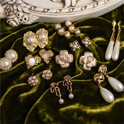 疯人院复古百搭优雅珍珠镀金