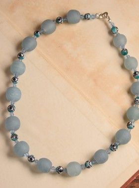 海蓝宝色ins风送女生冰透手链