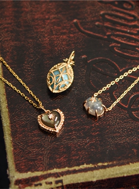 轻奢925纯银项链拉长石珠宝