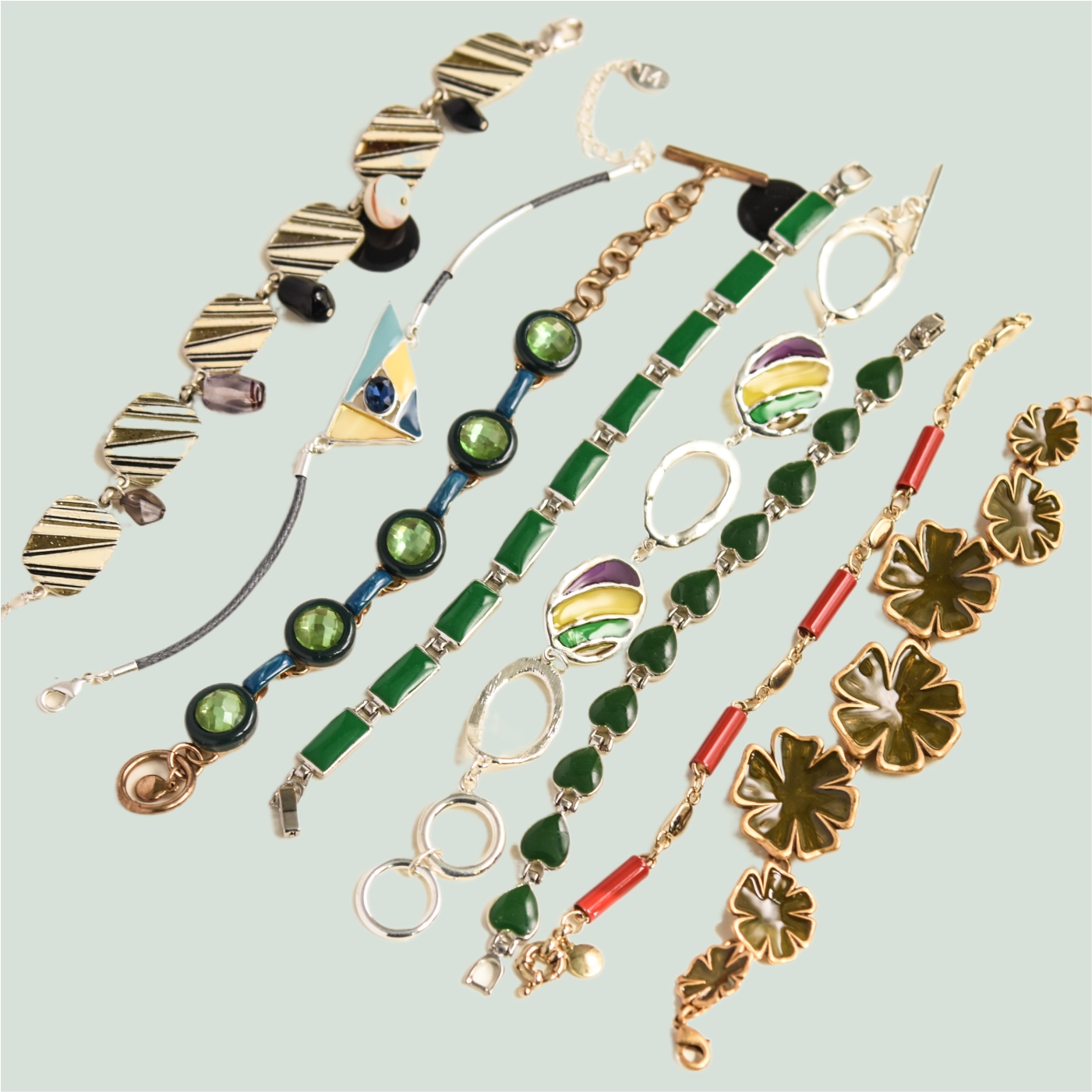 人闲桂花落，夜静春山空。珐琅彩色孤品手链女2024年新款