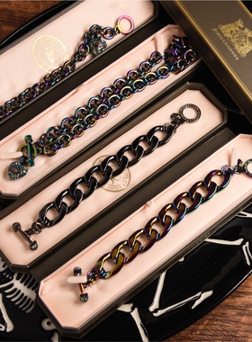 三杯通大道，一醉解千愁。JC大牌原包装变色龙粗链条手链男款