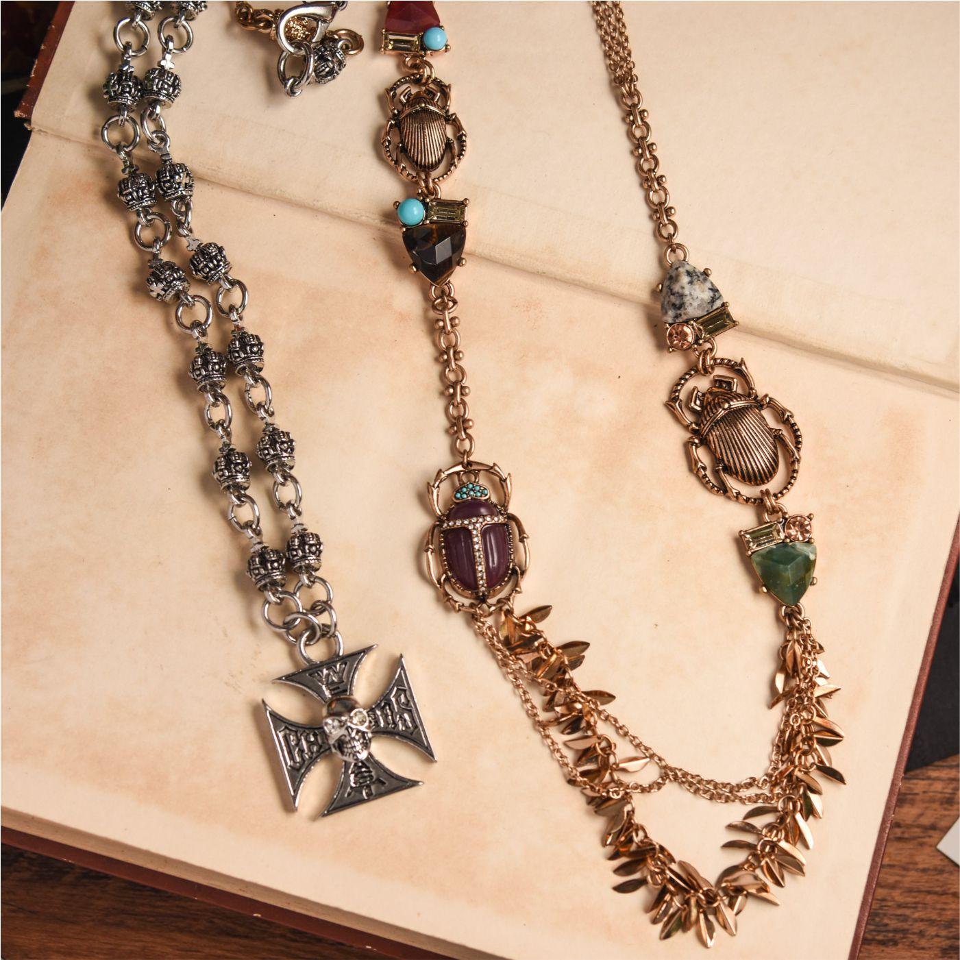 毛衣链甲虫十字架项链小众独家