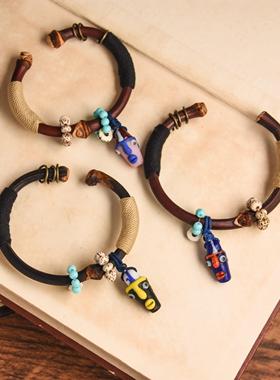 藏式天然鸡血藤野生老藤手镯