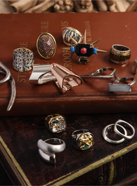 北风卷地白草折，胡天八月即飞雪。赛博朋克戒指男指环中性孤品