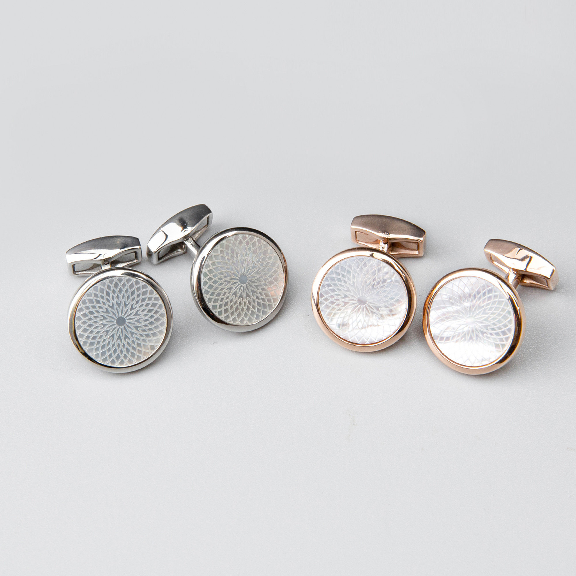 美勋 英国tateossian手工袖扣男士圆形珍珠贝母法式袖扣轻奢礼物