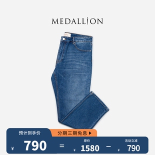 美勋MEDALLION牛仔裤男士修身水洗百搭商务休闲直筒长裤春夏新款