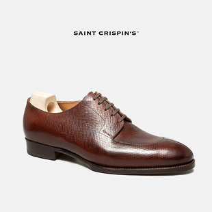 美勋代理奥地利SaintCrispin 男棕色复古正装 s手工德比鞋 皮鞋 新款