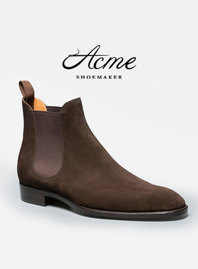 ACME切尔西靴男高帮英伦风翻毛小牛皮圆头手工马丁短靴Marvel系列