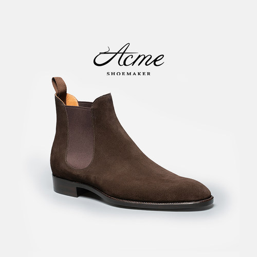 ACME切尔西靴男高帮英伦风翻毛小牛皮圆头手工马丁短靴Marvel系列