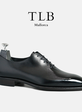 美勋代理 西班牙TLB手工皮鞋男士固特异黑色整皮牛津鞋婚鞋Oxford
