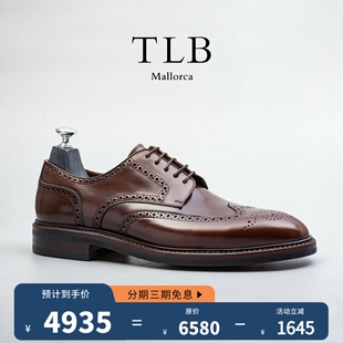 美勋代理西班牙TLB手工皮鞋男士固特异棕色马臀皮德比鞋新款现货