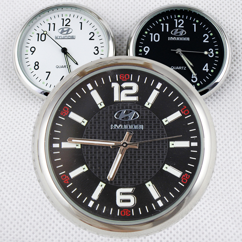 车用时钟表适用现代车标ix35ix25朗动名图悦纳瑞纳途胜车用表车载