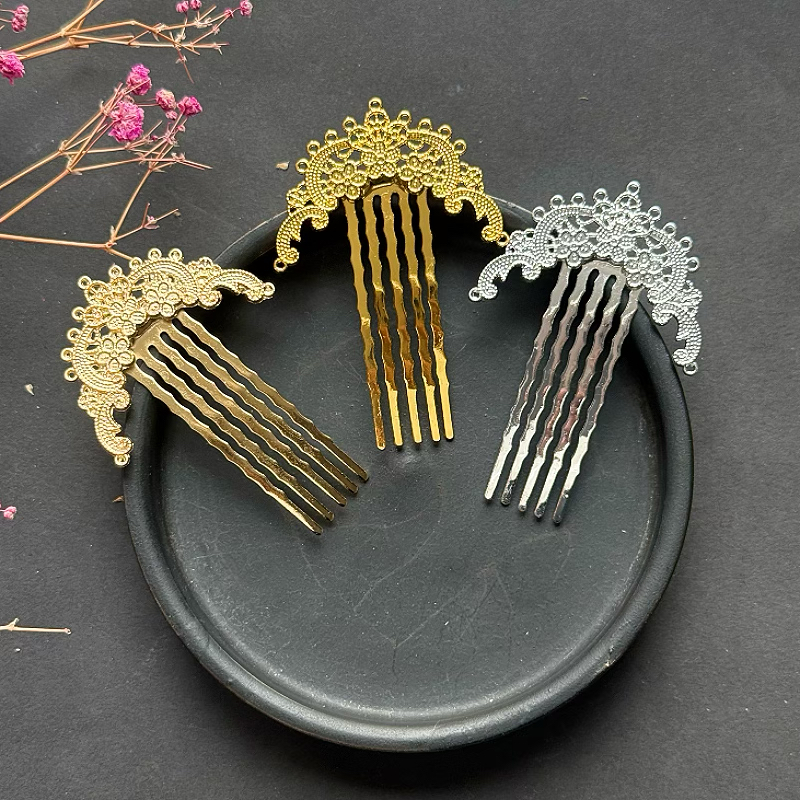 DIY合金保色复古十一孔梅花发簪多孔雕花浮云发钗古风汉服旗袍