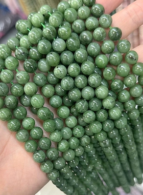 6-10mm天然碧玉圆珠散珠子手工D