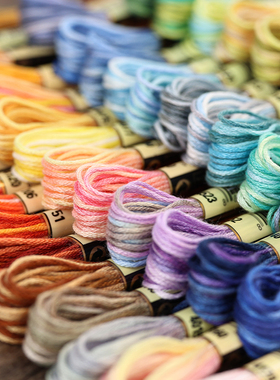 可选色78色段染绣花线 刺绣渐变双色刺绣线十字绣线 diy手工制作