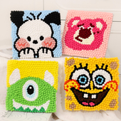 幼儿园创意粘贴画绒球儿童diy毛球画手工制作材料包草莓熊装 饰画