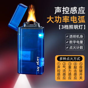 USB充电单电弧大火带手电筒创意防风打火机2025蛇年高档男士
