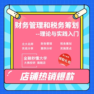 财务管理和税务筹划理论与实践税种分析企业税筹模式案例财管模型
