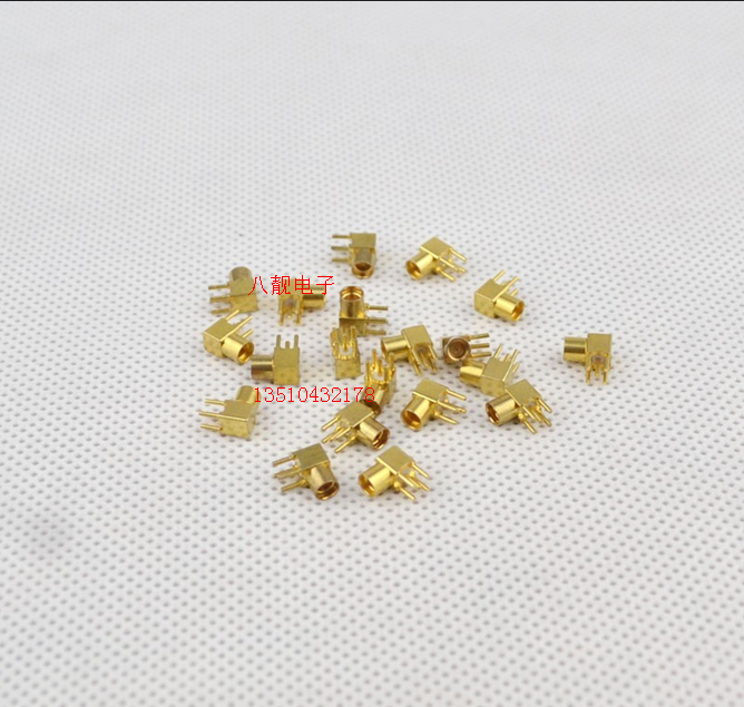 射频连接器 MMCX-KWE PCB焊接安装MCX母头90度弯头 弯脚 内孔