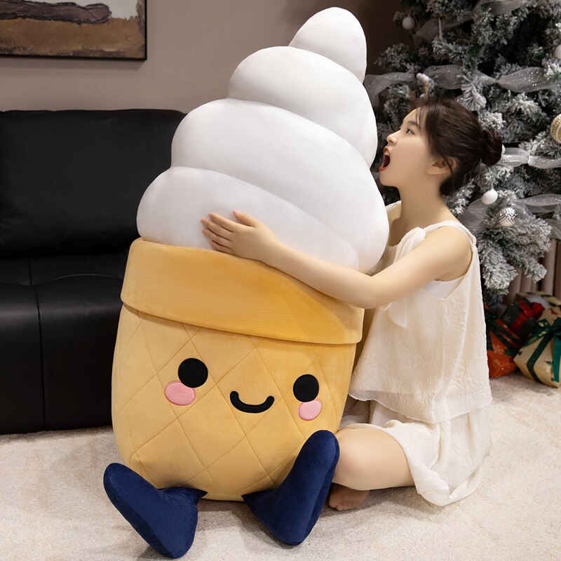 冰淇淋玩偶睡觉抱枕床上陪睡女孩布娃娃毛绒玩具抱睡公仔生日礼物