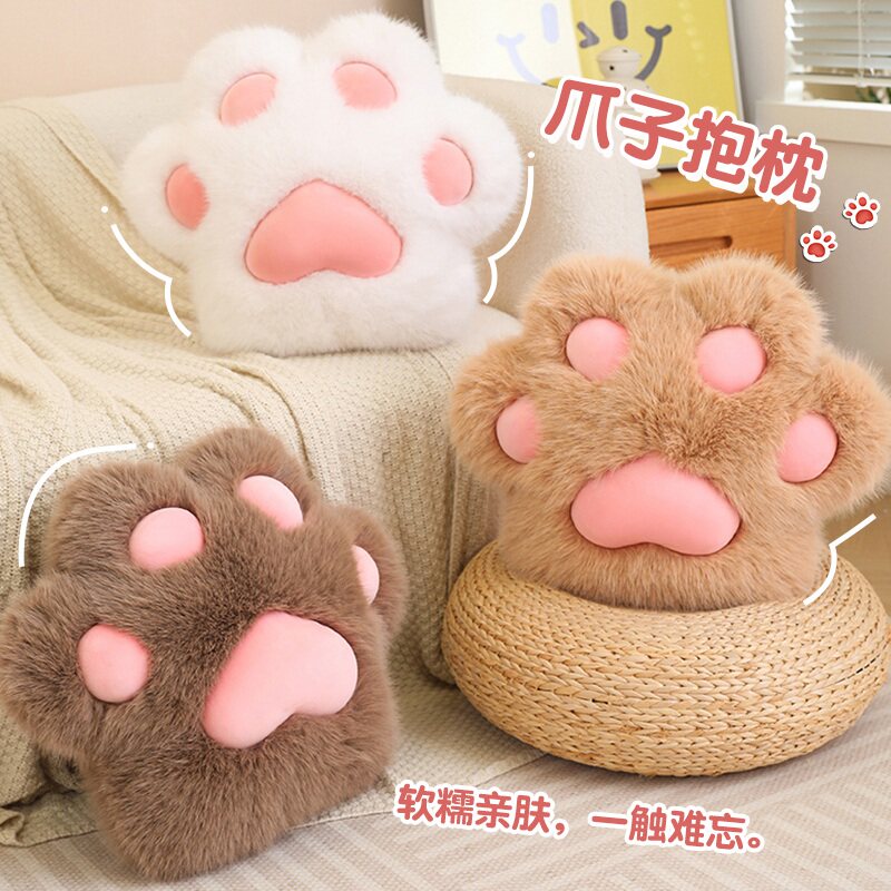 可爱熊掌毛绒玩具公仔玩偶大号猫爪抱枕女生睡觉布娃娃少女心枕头