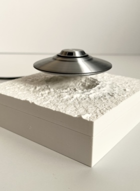 磁悬浮UFO飞碟目击月球陨石坑幽浮模型玩具51区S4基地3D打印潮玩