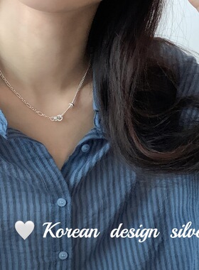韩国重工ins博主同款饰品  S925纯银叠戴双层手工项链 女叠戴锁骨