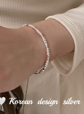 日系韩版S925纯银手镯女级感拉满编织麻花小众设计手环轻奢ins