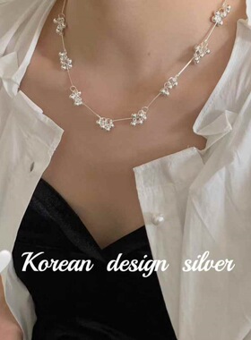 韩国ins气质秋冬新款小众设计 S925纯银重工短款葡萄可项链优雅女