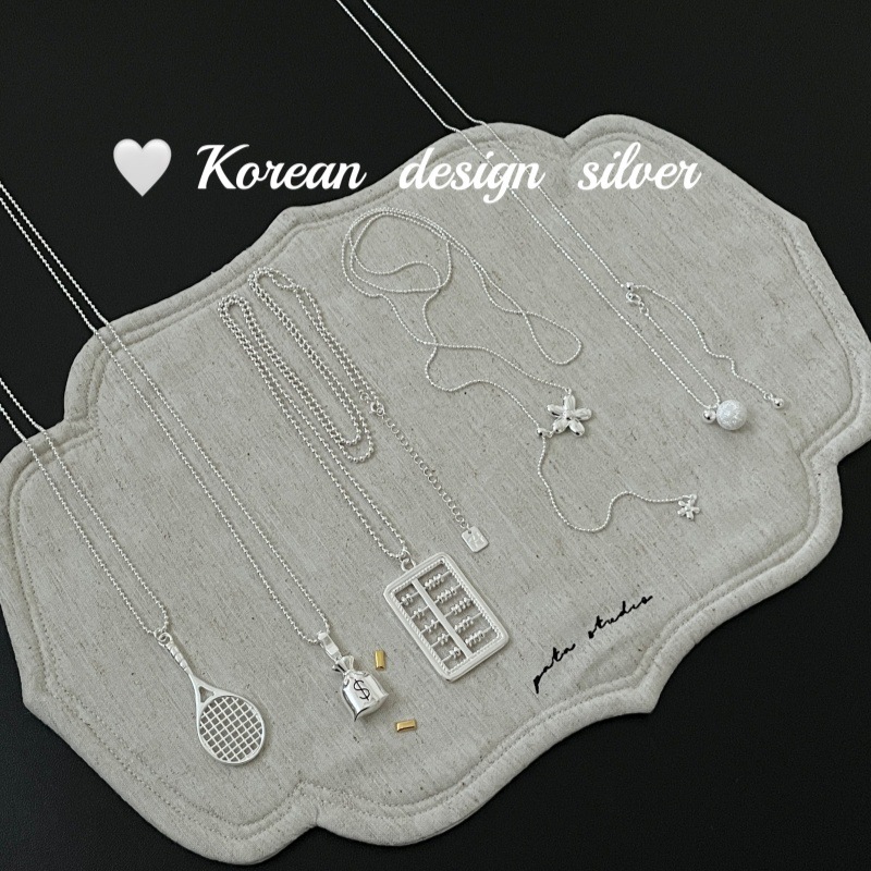 韩国秋冬新款ins风小众饰品 S925纯银 长款组合毛衣链 简约气质款