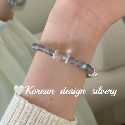 韩版日系设计个性手工饰品 S925纯银 月光石手链 简约小众高级感