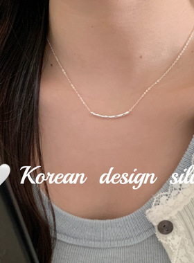 韩国ins风高级感小众设计银饰 S925纯银简约竹节项链 叠戴简约风