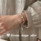 韩国小众设计感银饰 S925纯银银杏叶子手链亮银ins风手饰品女叠戴