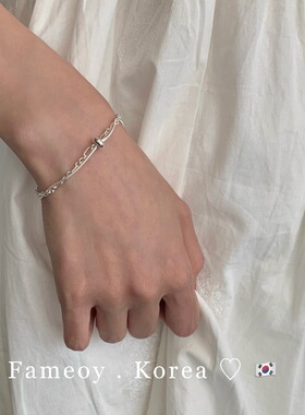 韩国ins风小众设计高级感手饰 s925纯银小圆球双层手链