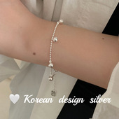 叠戴简约高级 简约间隔圆珠手链 韩国Ins风设计银饰品 S925纯银
