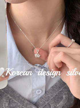韩版日系ins风设计饰品 S925纯银花椰菜项链个性小众高级感
