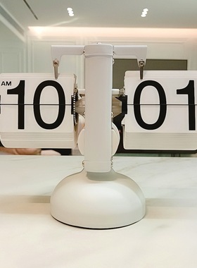 欧式自动翻页钟表小天平翻牌座钟复古客厅简约家居摆件王自如同