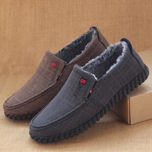 宽松中老年4647码 冬季 加厚保暖男鞋 低帮休闲男棉鞋 新款 老北京布鞋