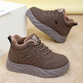 女系带加绒保暖妈妈鞋 老北京棉鞋 厚底防滑中老年雪地靴子 新款 冬季