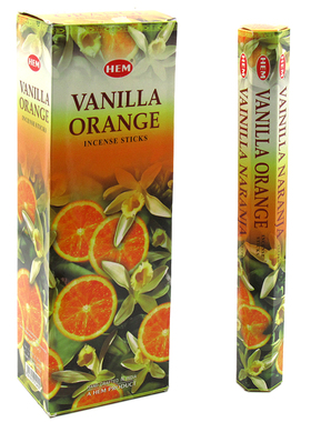 印度进口HEM Vanilla Orange香兰柑橘线香水果浓郁甜美家用熏香