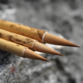 中小楷书法国画笔 青云笔社 毛笔 大中小号狼毫套装 湘妃竹竿 鹤鸣