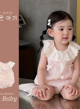 夏天宝宝衣服婴儿夏款包屁衣甜美可爱荷叶领哈衣婴幼儿百日服夏装