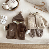 超萌韩系婴幼儿加绒加厚保暖服 婴儿衣服冬季 宝宝冬装 外套2025新款