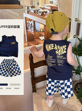 男宝宝夏季薄款背心时尚韩范洋气无袖坎肩上衣2026新款休闲百搭T