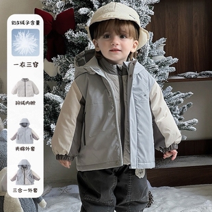 男宝宝羽绒服冬季2025新款洋气时髦婴儿加厚保暖白鸭绒外套冬装潮